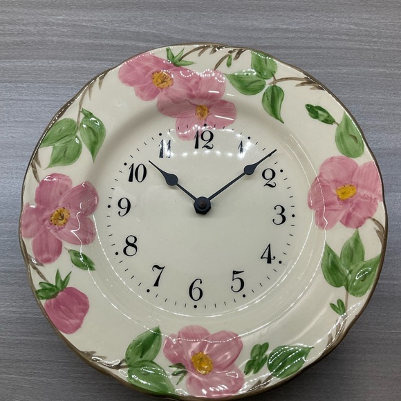 ❌⭕️SOLD❌⭕️VINTAGE FRANCISCAN DESERT ROSE WALL CLOCK HAND PAINTED CERAMIC - Picture 10 of 10